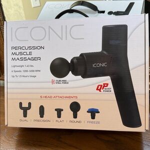 Iconic Black Percussion Muscle Massager - Quiet Deep Tissue Therapy